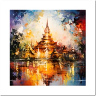 Beautiful temple, oil painting Posters and Art